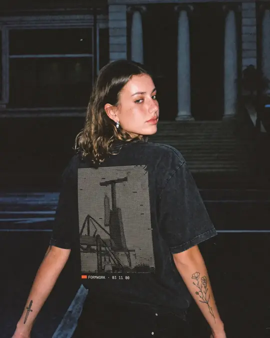 Tower 1934 ASCII Tee, back print, worn